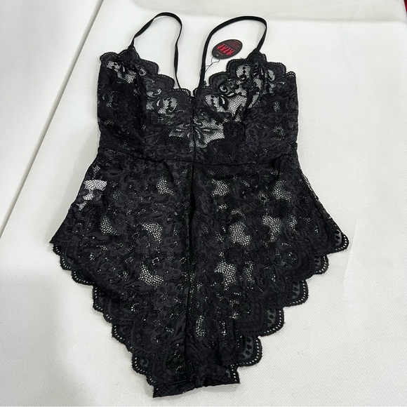 Avidlove Babydoll Lace Black Lingerie Teddy See Through Size Small Mesh - Picture 1 of 16